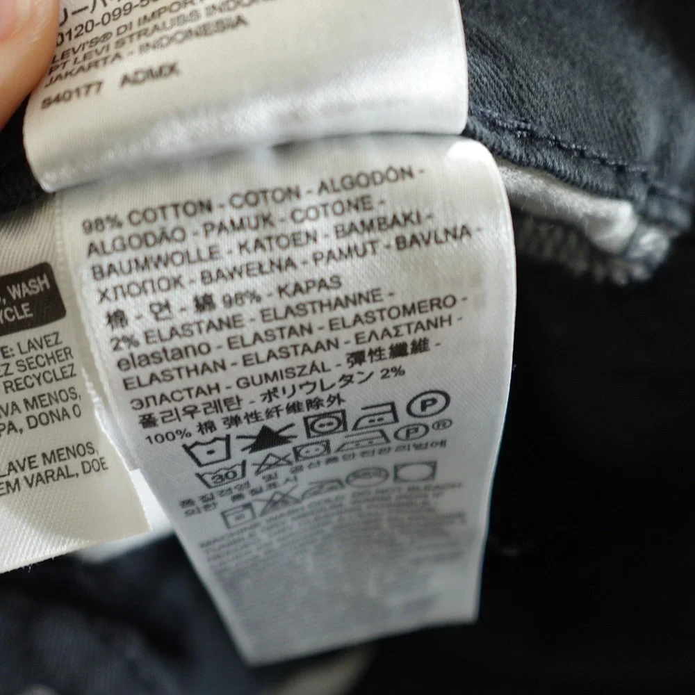 Levi's 541 Jeans Mens 36x25 Black Athletic Taper Stretch Denim Zip Fly 5-Pocket
